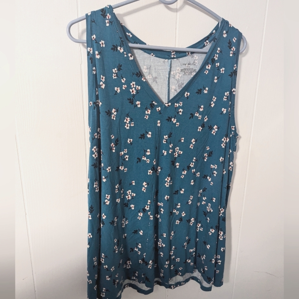 Lane Bryant Blue Floral Swing Top 18/20